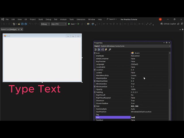 Change Colour and Font in Windows Form Application Visual Studio 2022