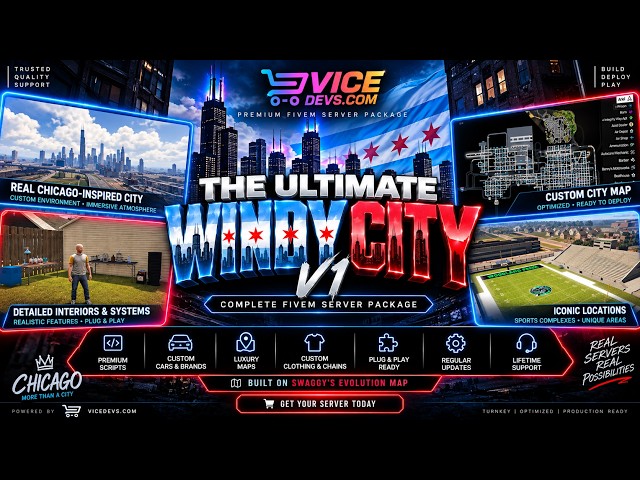 Best Windy City Server Package For Sale 2026 | Ultimate FiveM Server | Clothes & Cars & Chains & EUP