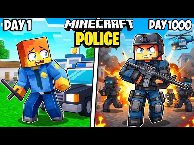 I Survived 1000 Days as POLICE in Minecraft