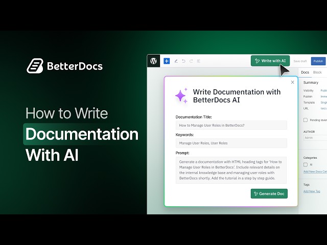 How to Write Documentation with AI in BetterDocs?