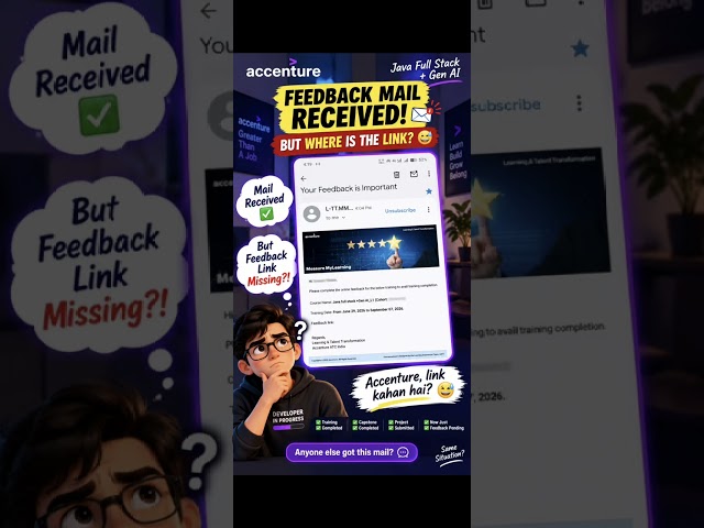 Feedback Mail Received… But Where Is the Feedback Link? 😅 | Accenture Training #shorts #shortvideo