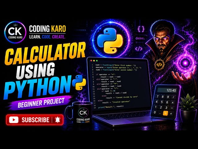 Build a Calculator in Python 🚀 | Your First Real Python Project! | #CodingKaro