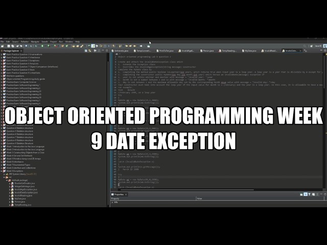 Object oriented programming week 9 Date exception