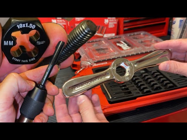 Milwaukee tap and die review demo 49-22-5603, 49-22-5604 how to use a tap & die to repair threads 