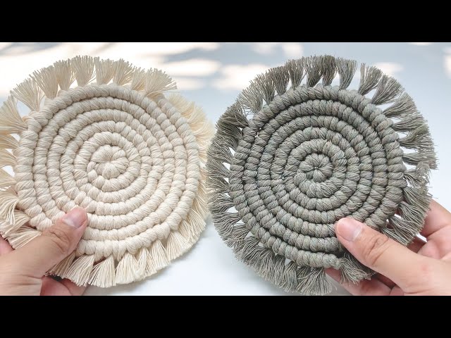 DIY Macrame Coaster | Round Macrame Coaster | How To Make Them Flat
