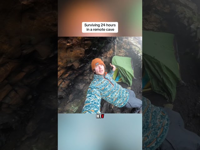 I Tried Surviving 24 Hours in a Winter Mountain Cave #outdoors #camping #adventure