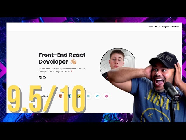 Web Developer Portfolio - 9.5/10 (Front End, React)