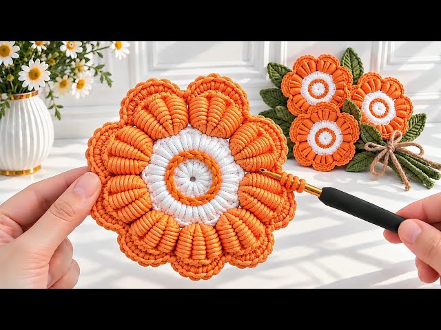 Don’t Miss! How to Crochet This Stunning 3D Flower | Step-by-Step Tutorial
