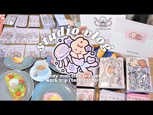 mail club packing & how I manage my time with a work conference | studio vlog 30