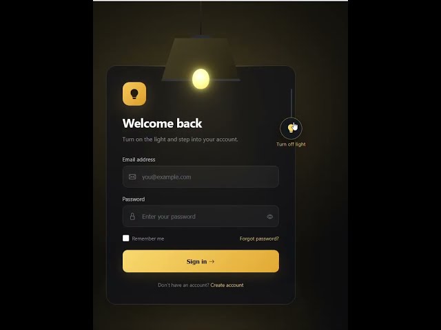 Animated Login Form Pure CSS JS #webdevelopment