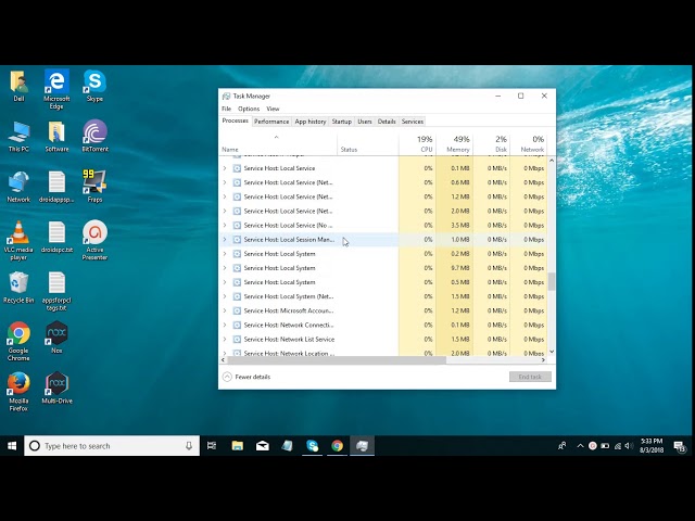 End Service Host: Local System Task