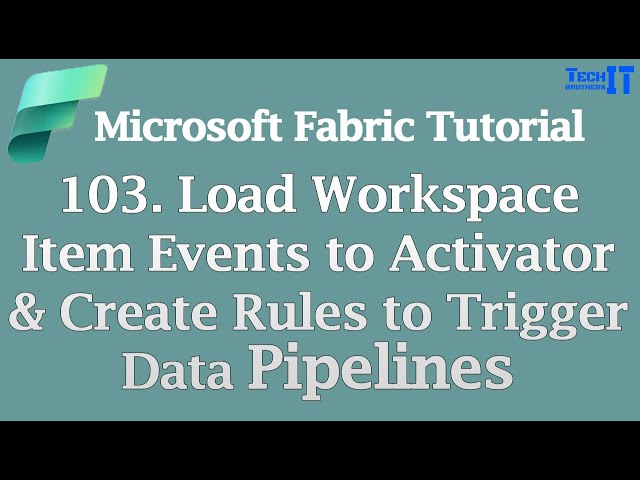 Load Workspace Item Events to Activator & Create Rules to Trigger Data Pipelines | Microsoft Fabric
