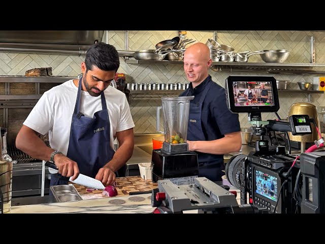 In front of the fire with Notorious Foodie & @maxcoenchef at Dorian Notting Hill - Episode 1