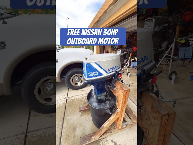 Working on this free Nissan 30hp 2 stroke outboard motor #nissan#tohatsu#boat#outboard#2stroke