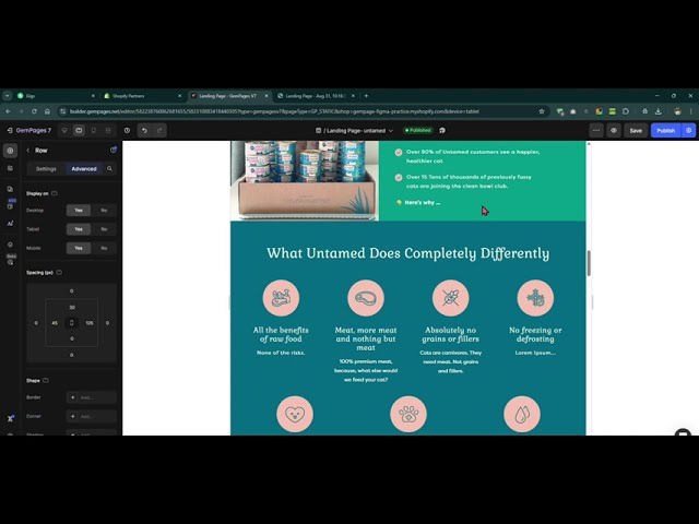 Landing page design with Gempages