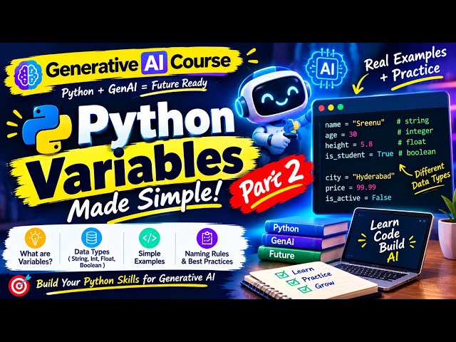 Learn Python for GenAI 🚀 Part 2:  Python Variables #genai #python  #pythontutorial #genai #llm