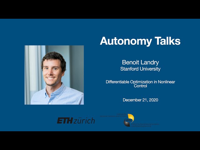 Autonomy Talks - Benoit Landry: Differentiable Optimization in Nonlinear Optimal Control
