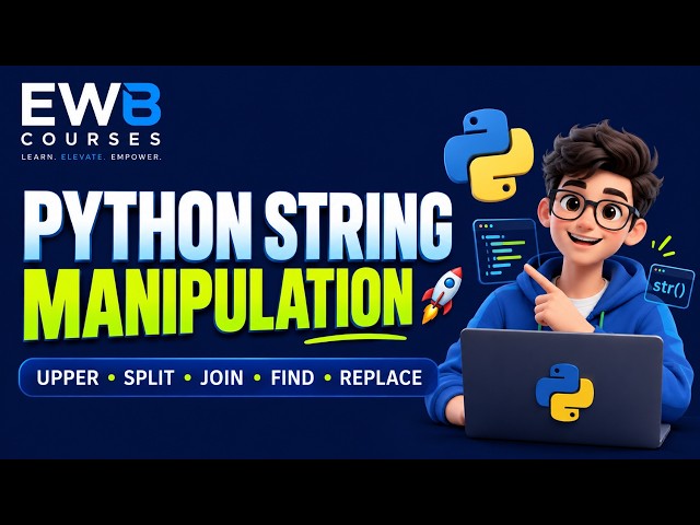 Python String Manipulation Functions | upper(), lower(), split(), join(), find(), replace() |