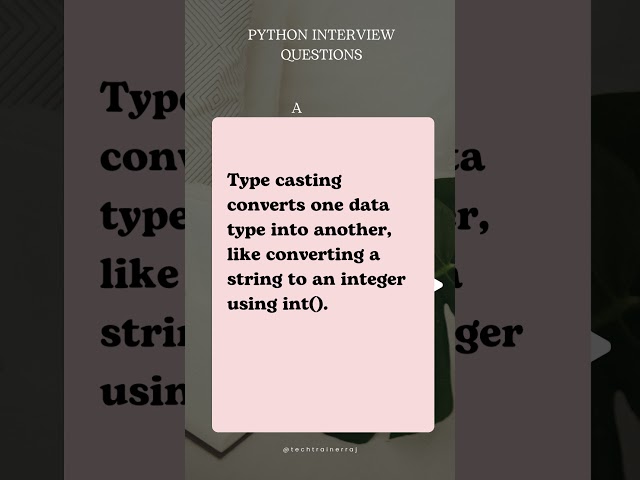 Python Interview Questions and Answers #PythonInterviewQuestions #LearnPython #TechInterviews