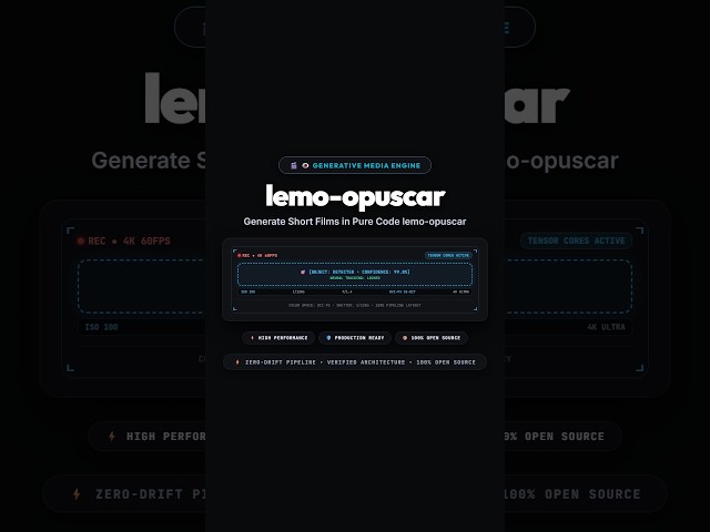 Generate Short Films in Pure Code lemo-opuscar 🚀