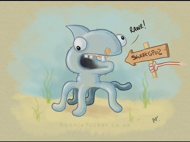 Saturday Afternoon Digital Doodle - Sharktopus!