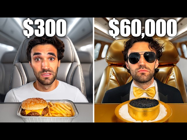 I Flew FIRST CLASS for $300, $3,000, $30,000 & $60,000!