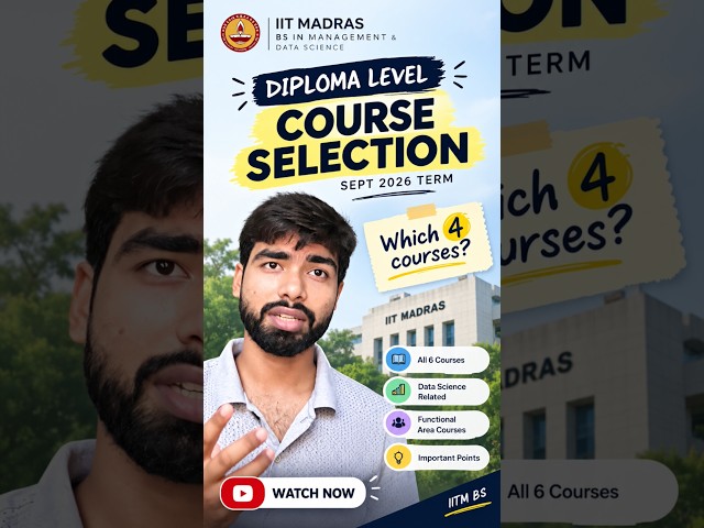 IIT Madras BS Diploma Course Selection 2026 | Which 4 Courses? #shorts