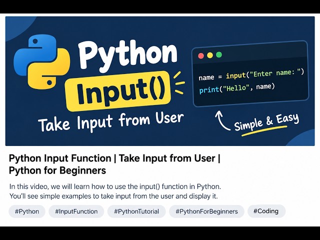 Python Input Function | input() in Python | Python for Beginners