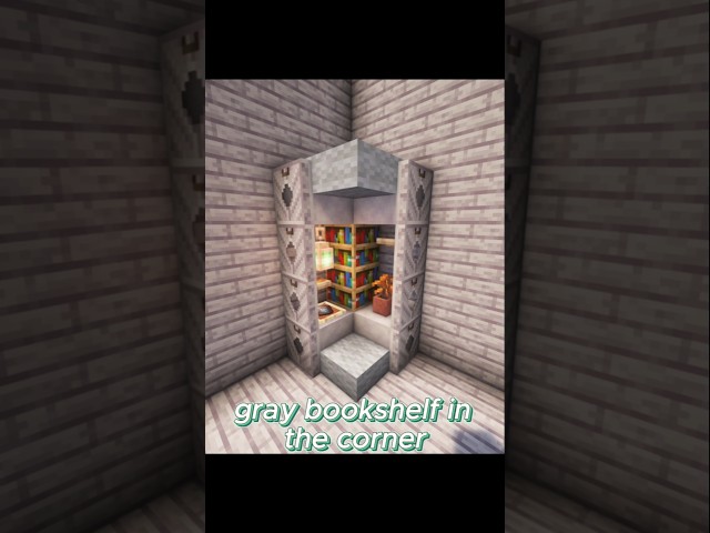 Gray Corner Bookshelf 📚#minecraft #shorts