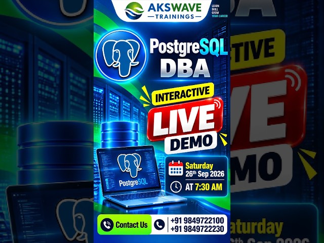 PostgreSQL DBA Live Demo | PostgreSQL Database Administration Training