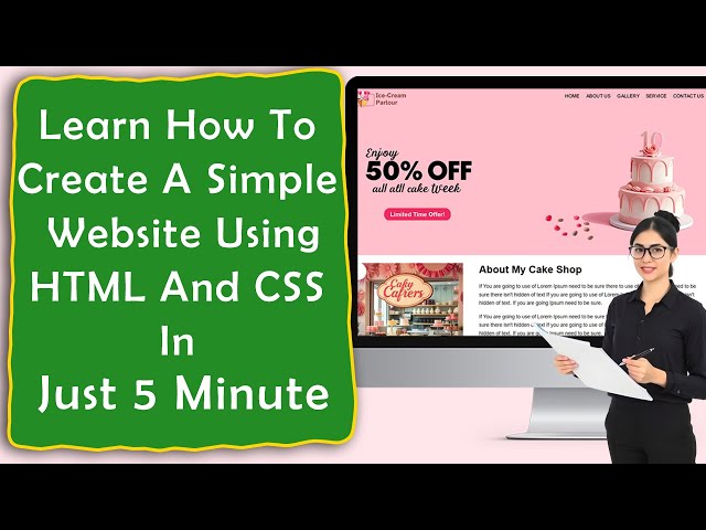 how to create a simple website using html and css with source code