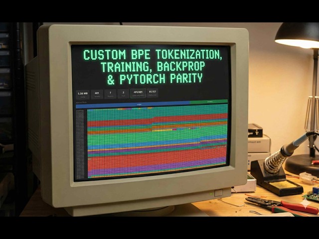 Custom BPE Tokenization, Training, Backprop & PyTorch Parity #5 (CPU LLM Season 2)