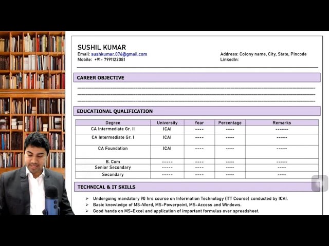 How To Draft Resume for Big 4 firms | CA Aspirants | CA Articleship | CA Freshers | CA Sushil Kumar