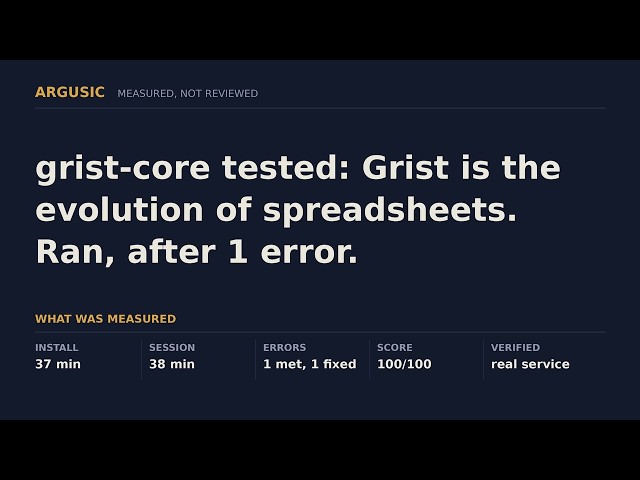 grist-core tested: Grist is the evolution of spreadsheets. Ran, after 1 error.