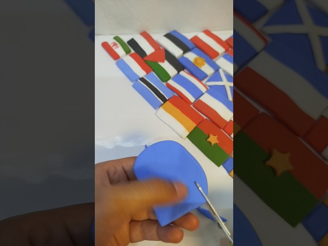 Making Mini Country Flags with Clay! 🎨✨ | Satisfying Flag Art #trending #shorts