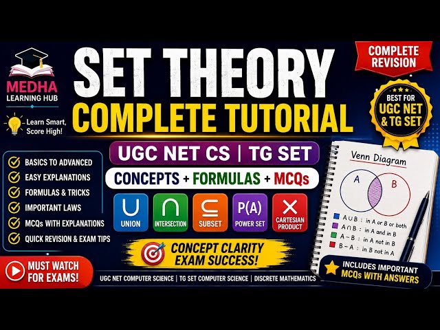 SET THEORY COMPLETE TUTORIAL | UGC NET CS & TG SET | Discrete Mathematics | Concepts + MCQs