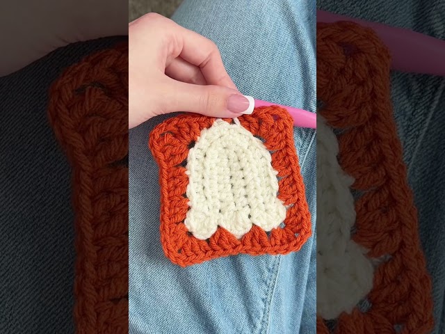 Crocheting the VIRAL ghost granny square! #crochet #crochettutorial #crochetpattern