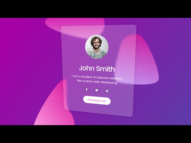 How To Make Glassmorphism Web Design Using HTML and CSS | Glassmorphism UI Design | Bluebace