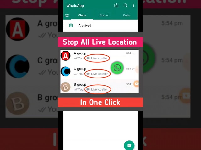 Stop all Whatsapp Live Locations Together in One Click