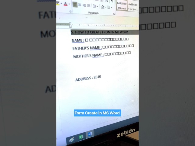 How to Create Form in MS Word | Microsoft Word