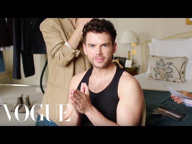 Bridgerton's Luke Newton Gets Ready for the Loewe Show | Vogue