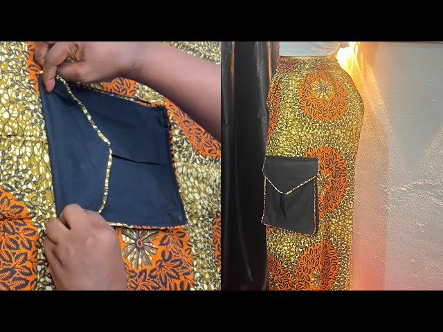 DIY Cargo Pocket with Ankara Taping | Easy Sewing Tutorial for Stylish Pockets