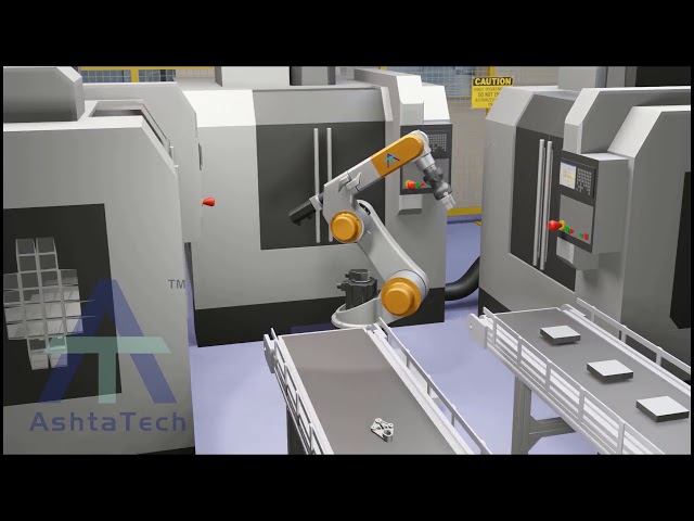 Ashta Tech Robotics-CNC Machine Tending - Job loading and Unloading into CNC Machines cells YouTube