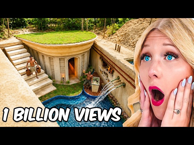 Reacting to INSANE 100 Days Modern Underground Hut!