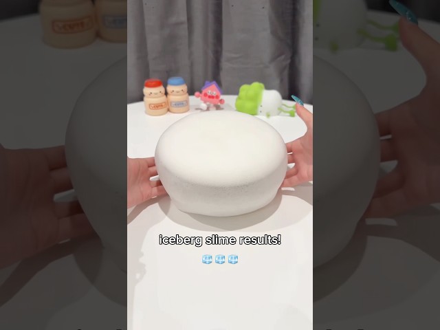 it looks PERFECT 😍 diy iceberg slime results! #slimeasmr #slimechannel #sizzly #foam #crunchy