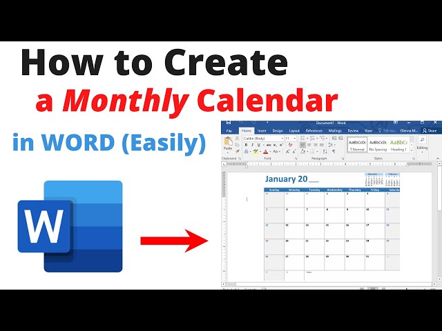 [TUTORIAL] Easy Way to CREATE a Monthly CALENDAR In Microsoft Word (without a template)
