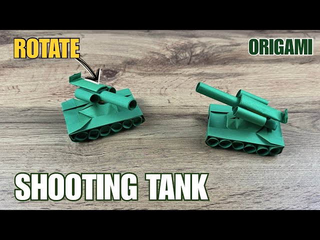 How to Make an Origami Shooting Tank with Rotating Turret 💥 | Paper Tank Tutorial