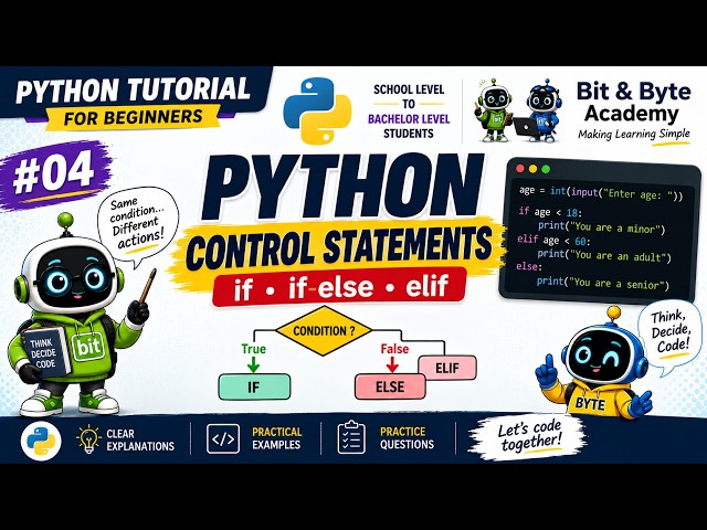 Python if, if-else & elif | Indentation, Comments & Control Statements