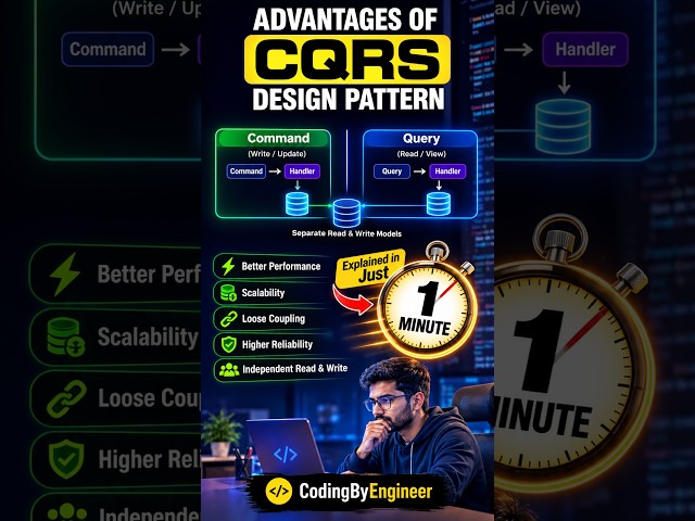 Advantages of CQRS Design Pattern | Explained in Just Minute #cqrs #aspnetcore #aspnetcorewebapi