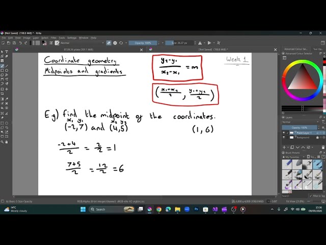 A-Level Maths: Gradients and midpoints